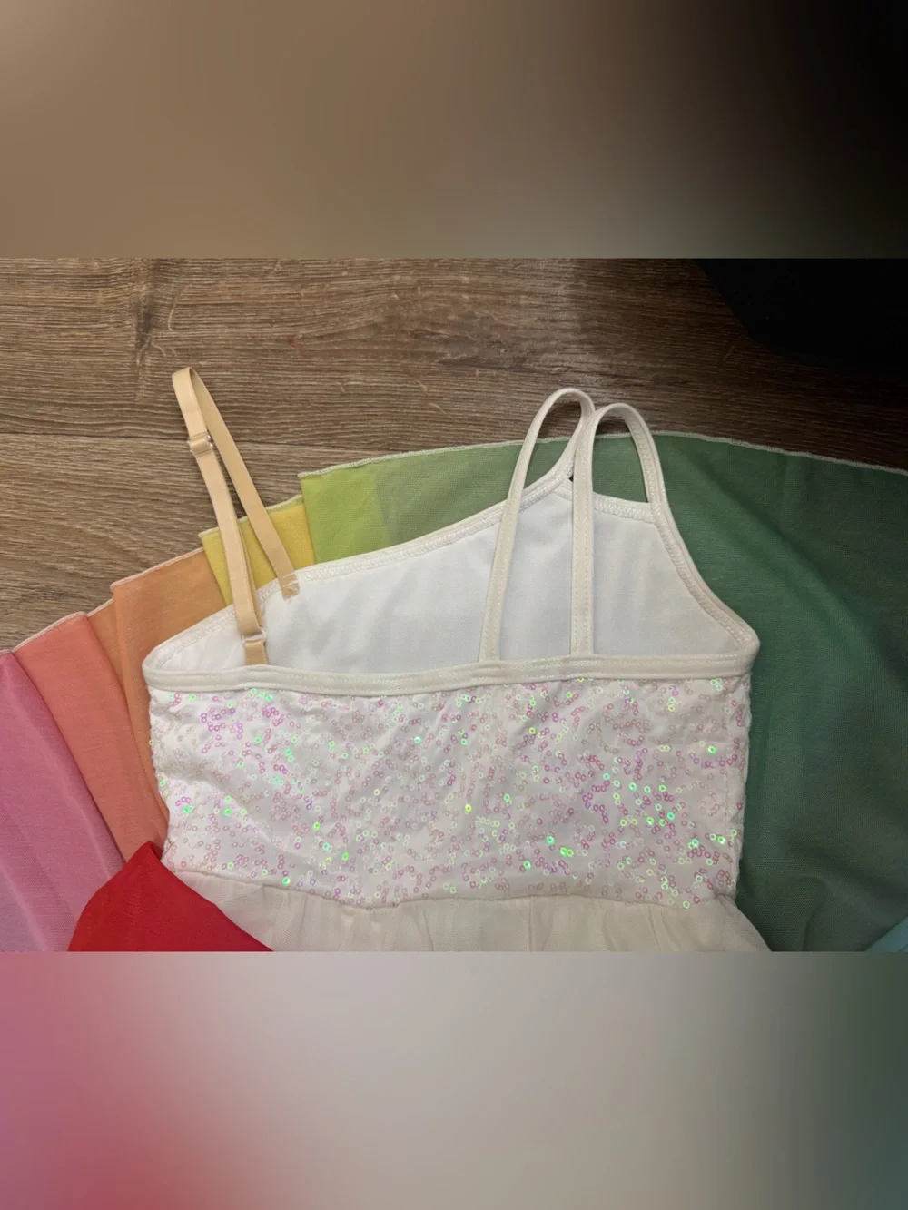 Wish White Bodice Rainbow Ombre Dance Dress